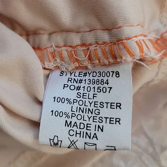 A.Peach crocheted lace halter dress in sunburnt orange Women's Size S - Picture 9 of 12